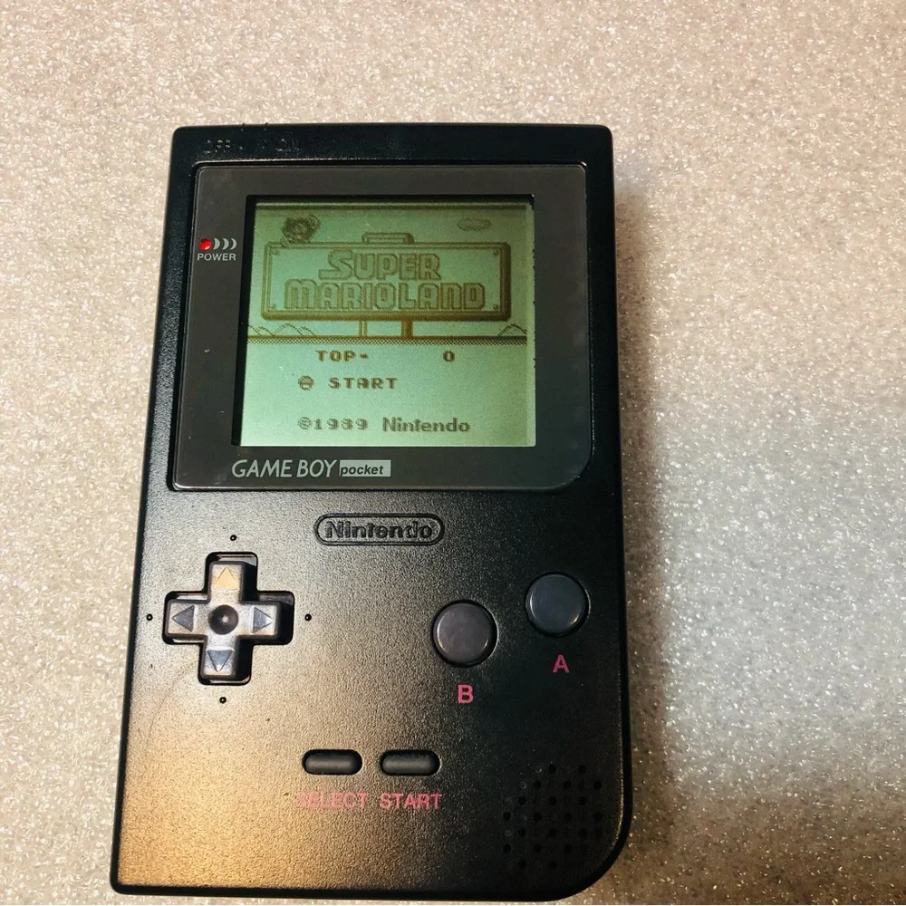 Nintendo Game Boy Pocket BLACK 100% OEM W/ 5 Games & Carrying Case Tested Works